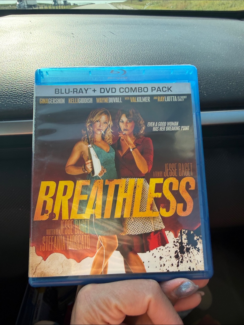 Breathless Blockbuster Video Display Backer Card Gina Gershon Ray Liotta